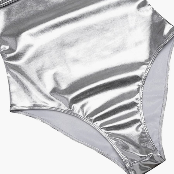 ⭐🆕 Liquid silver metallic bodysuit - Picture 7 of 10